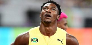 ATHLETICS- Levell, Thompson through to men’s 60m final. Jamaican sprinters Bryan Levell and Kishane Thompson celebrate after qualifying for the men's 60m final at the World Athletics Indoor Championships in Toruń, Poland, March 20, 2026