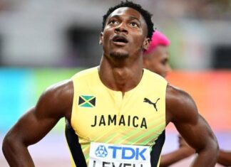 ATHLETICS- Levell, Thompson through to men’s 60m final. Jamaican sprinters Bryan Levell and Kishane Thompson celebrate after qualifying for the men's 60m final at the World Athletics Indoor Championships in Toruń, Poland, March 20, 2026