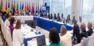 CARIBBEAN-CARICOM advancing coordinated positions on climate change issues. CARICOM Secretary-General Dr Carla Barnett addresses the 124th Special Meeting of the Council for Trade and Economic Development in Georgetown, Guyana, on March 26, 2026, where regional ministers advanced coordinated positions on climate finance, ocean governance, and biodiversity protection ahead of COP31