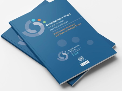 ECLAC-document ECLAC report cover and data charts showing 27.4 percent multidimensional poverty rate, modest 2.3 percent regional growth projection for 2026, and climate impact statistics including 82 natural disasters affecting 12 million people across Latin America and the Caribbean in 2024