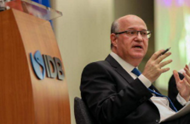 Ilan-Goldfajn-Miami IDB Group President Ilan Goldfajn speaks at the Faena Hotel Miami Beach during the announcement of the bank's first U.S. office outside Washington, D.C., located at the Wells Fargo Center in downtown Miami and focused on private investment through IDB Invest and IDB Lab