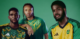 FOOTBALL-JFF and Adidas agree to lucrative long-term deal. JFF President Michael Ricketts and adidas representatives shake hands at the signing ceremony in Kingston as the Jamaica Football Federation agrees to a lucrative eight-year sponsorship extension valued at over $3 billion through 2034