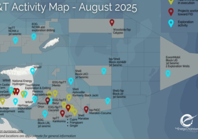 trinidad-energy-map Touchstone Exploration's Carapal Ridge-3 well site in Trinidad's Central block, where the Canadian firm successfully tied the CR-3 well into the natural gas facility on March 28, 2026, increasing Central block gross gas throughput to approximately 21.5 MMcf/d