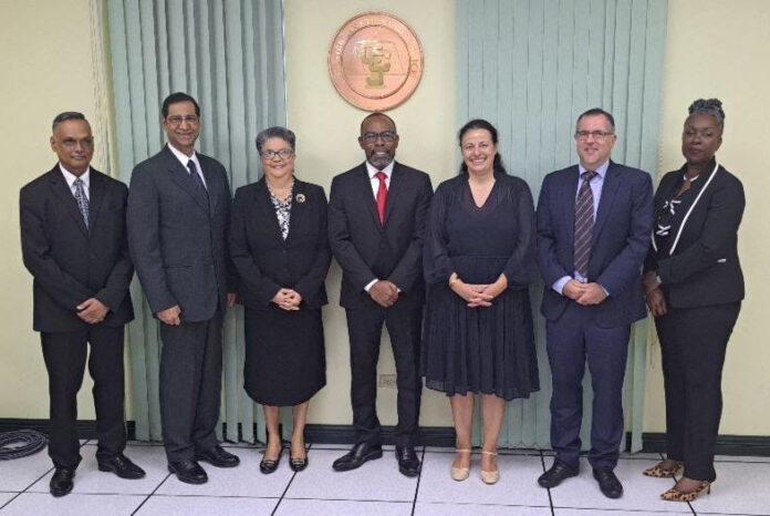 CCJ judges and EU court officials shaking hands during judicial exchange visit
