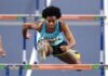 ATHLETICS-UPDATE Charlton equals world record en route to third hurdles title.