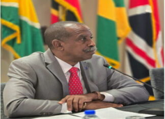 CARIBBEAN-Partnerships key to preserving stability in RSS member states. Rear Admiral Errington Shurland, Executive Director of the Regional Security System, addresses the RSS Council of Ministers meeting in Castries, St. Lucia, in March 2026, emphasizing that public-private partnerships and multilateral cooperation remain key to preserving stability in RSS member states