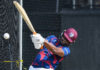 CRICKET-Evin Lewis ends nine-year first-class hiatus, puts himself in frame for Test selection. Evin Lewis batting during first-class match after nine-year absence
