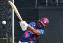 CRICKET-Evin Lewis ends nine-year first-class hiatus, puts himself in frame for Test selection. Evin Lewis batting during first-class match after nine-year absence