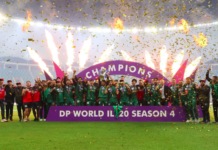 CRICKET-Desert Vipers to bring ILT20 firepower to ExxonMobil Guyana Global Super League 2026. Desert Vipers players posing with ILT20 trophy ahead of Guyana Global Super League