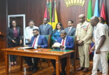 GUYANA-Guyana and St. Kitts and Nevis sign bilateral agreements. Guyana and St. Kitts and Nevis sign bilateral agreements