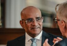 GUYANA-Vice President Jagdeo urges the Commonwealth to rethink climate finance and urban development. Vice President Jagdeo speaking at Commonwealth summit with climate finance chart on screen