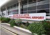 ST. KITTS-St. Kitts and Nevis receives Caribbean nationals deported from the US. Deportees walking off plane at St. Kitts airport with officials