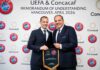 FOOTBALL-UEFA and Concacaf sign landmark deal to grow the game. UEFA and Concacaf join forces in historic growth partnership