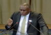 VENEZUELA-Venezuela insists that the ICJ does not have jurisdiction to hear the border dispute with Guyana. Venezuelan official speaking at ICJ with legal documents and map of disputed region