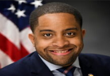 UNITED STATES-NY Senate passes legislation on Haitian Creole voter protections. New York State Senate chamber with Haitian Creole voter bill on screen