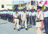 GUYANA-Police officers under probe. Guyana Police Force emblem with magnifying glass and question mark