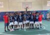 BASKETBALL-Cayman U-17 boys claim bronze in gritty International debut. Young Cayman players celebrating with bronze medals after final buzzer